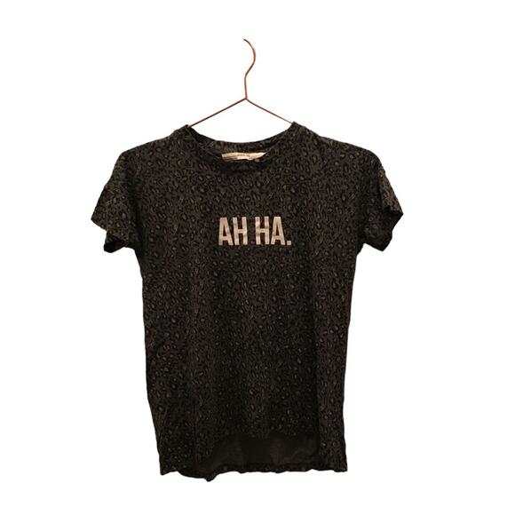 Zara Trf ah ha leopard short sleeve t shirt size small - Picture 1 of 6